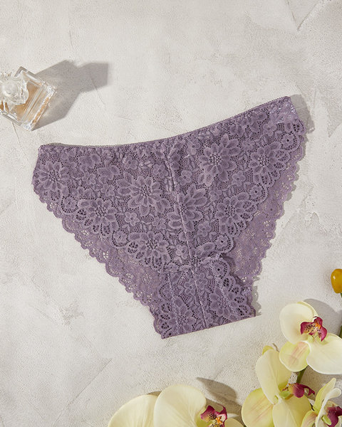 Culotte en dentelle violette pour femme - Sous-vêtements