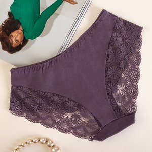 Culotte femme en dentelle violette GRANDES TAILLES - Sous-vêtements