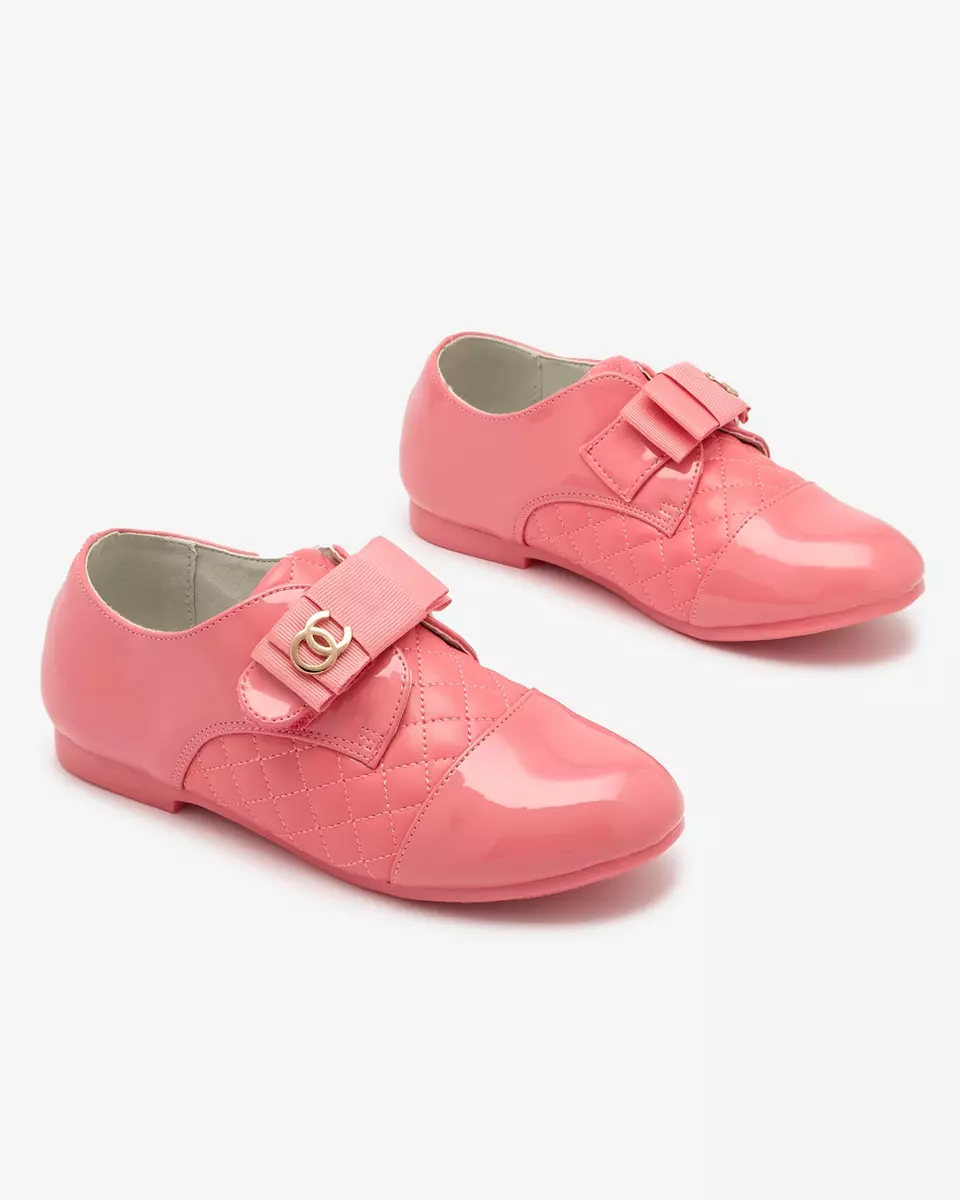 Demi chaussures en cuir écologique matelassé pour filles en rose Werme- Footwear