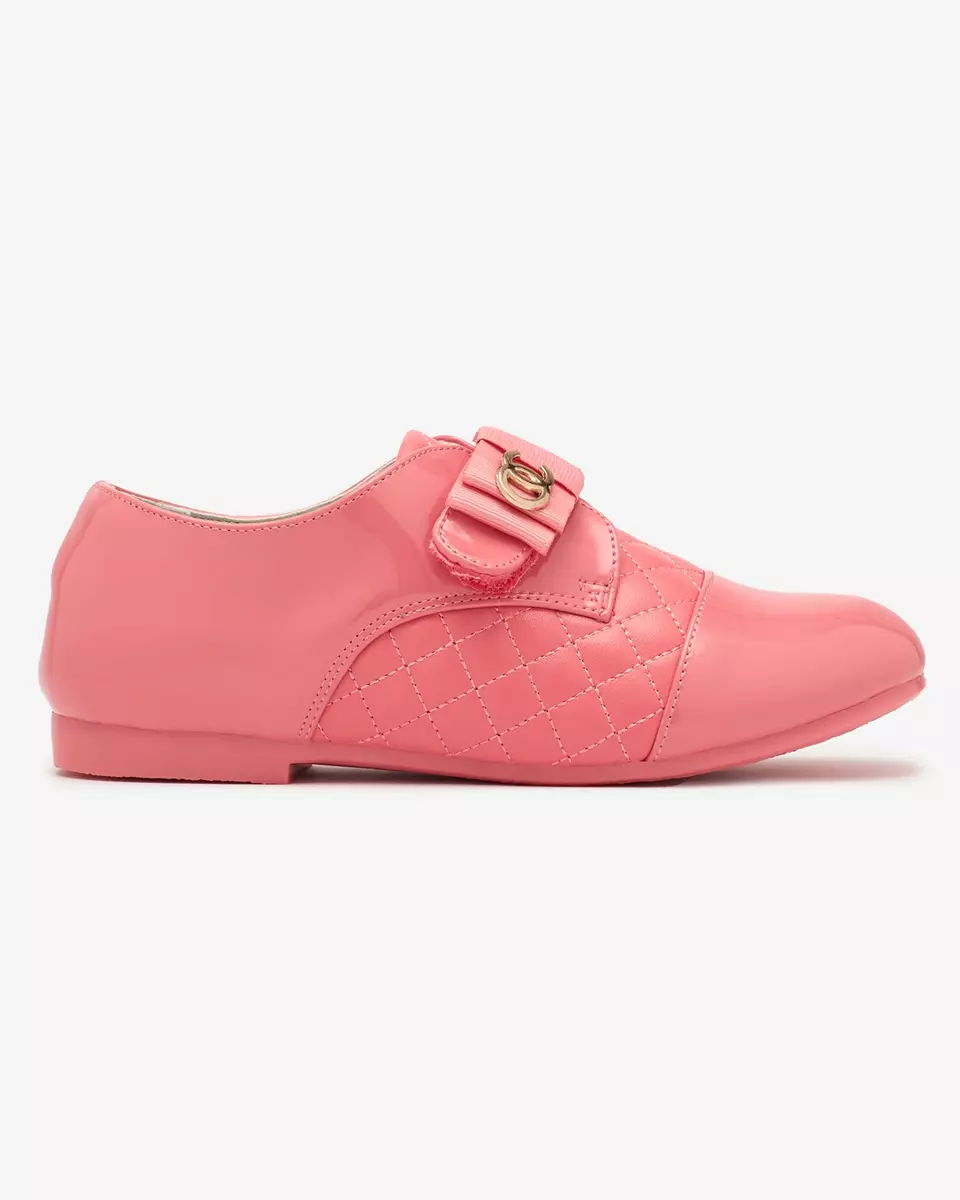 Demi chaussures en cuir écologique matelassé pour filles en rose Werme- Footwear