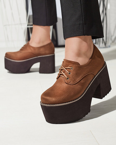 Demi-souliers à lacets marron pour femmes sur une semelle solide Lobera - Footwear