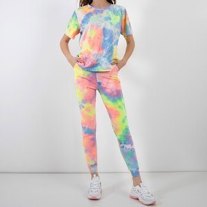 Ensemble de sport tie-dye multicolore pour femme - Vêtements