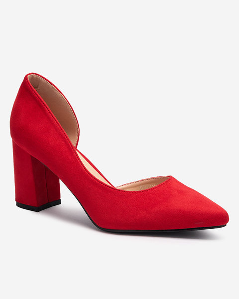Escarpins à talon en cuir éco-suède pour femmes rouges Lerita - Footwear