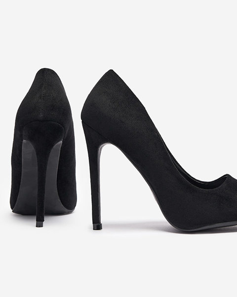 Escarpins classiques à talons aiguilles pour femmes avec bout pointu en noir Ermak- Footwear
