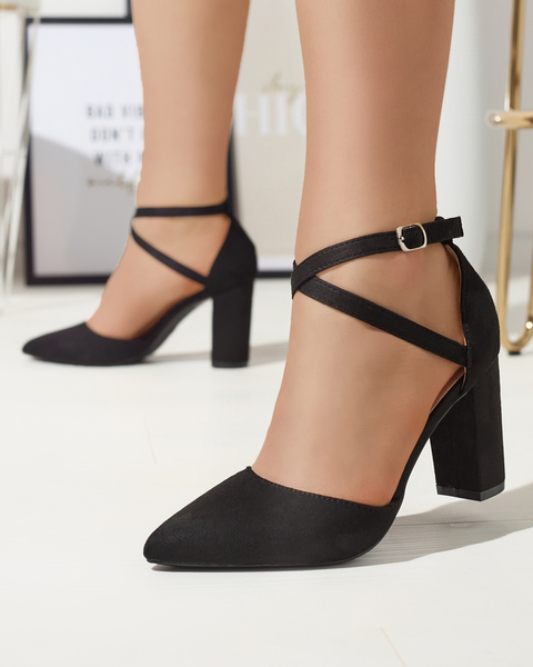 Escarpins noirs pour femmes sur un poteau Amagy- Footwear