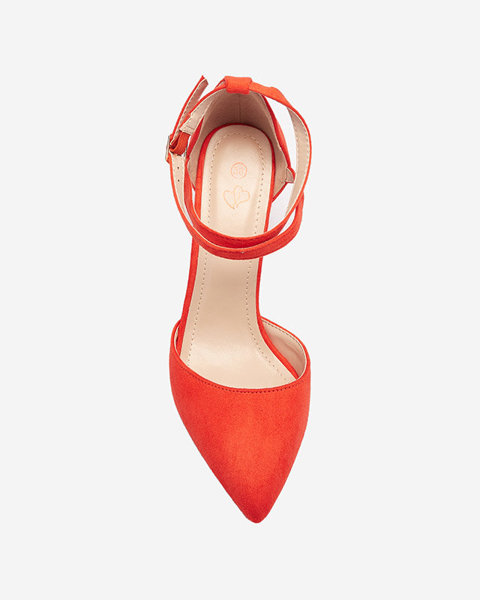 Escarpins pour femmes rouge-orange sur tige Amagy- Footwear