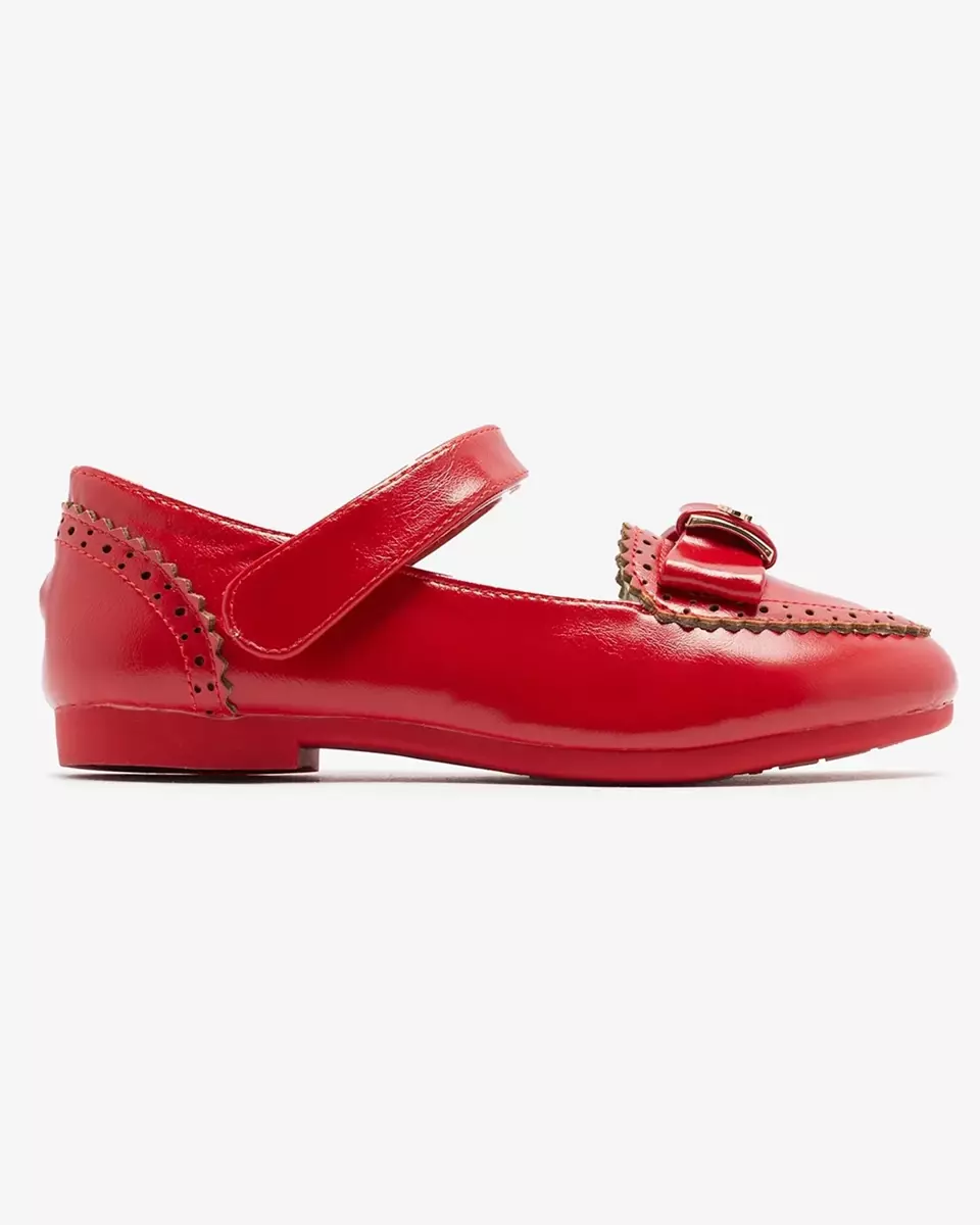 Escarpins rouges pour filles avec nœud Proya- Footwear