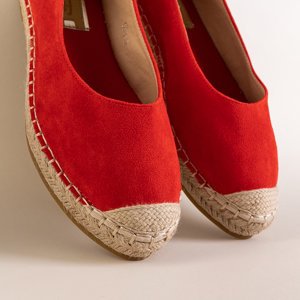 Espadrilles éco-suède rouges pour femmes Silina- Chaussures