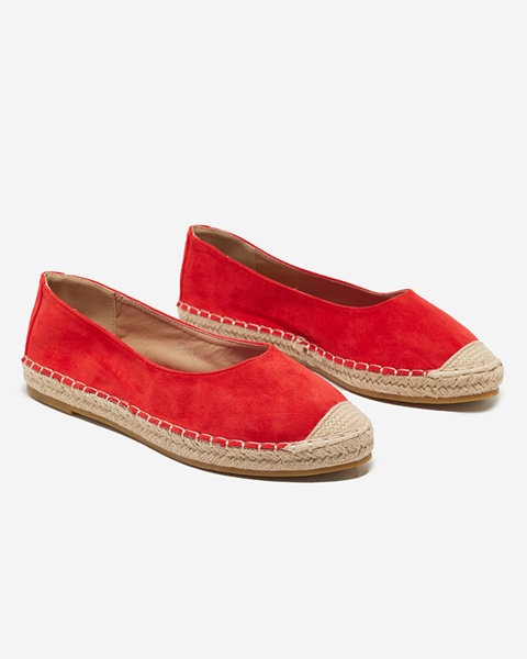 Espadrilles éco-suède rouges pour femmes Silina- Chaussures