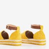 Espadrilles pour femmes ajourées moutarde sur la plateforme Hemmi - Chaussures 1