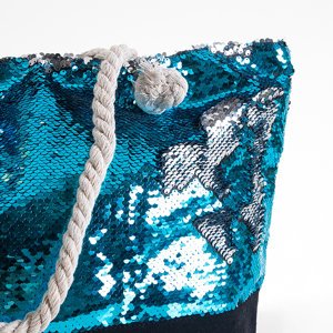 Grand sac pour femme à sequins bleus - Sacs à main