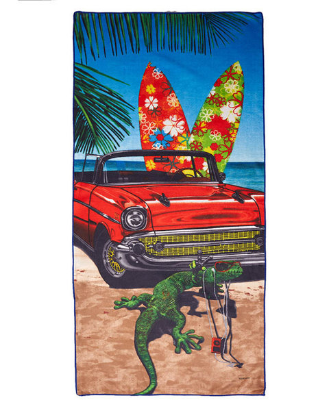 Grande serviette de plage colorée avec imprimé - Accessoires