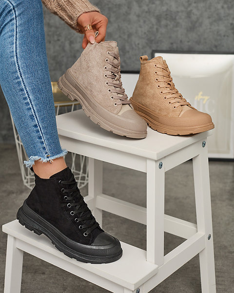 Gris-brun chaussures de sport pour femmes Dohho- Footwear
