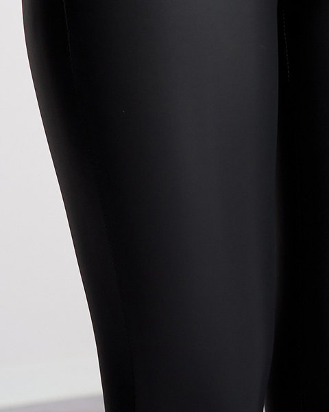 Legging noir en cuir écologique pour femme - Vêtements