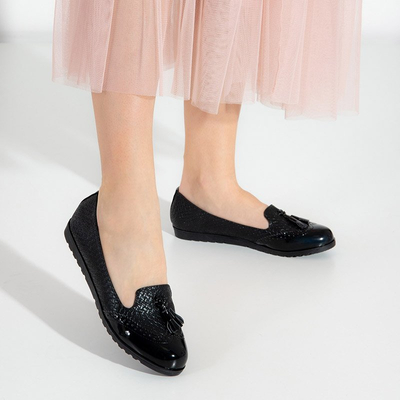 Mocassins à franges noirs pour femmes Duma - Chaussures