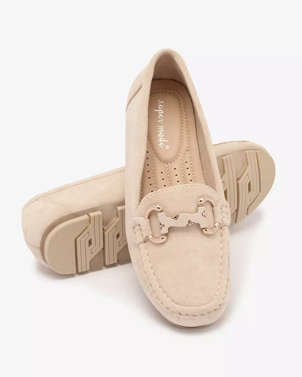 Mocassins beiges pour femme avec ornement Xewetica - Chaussures