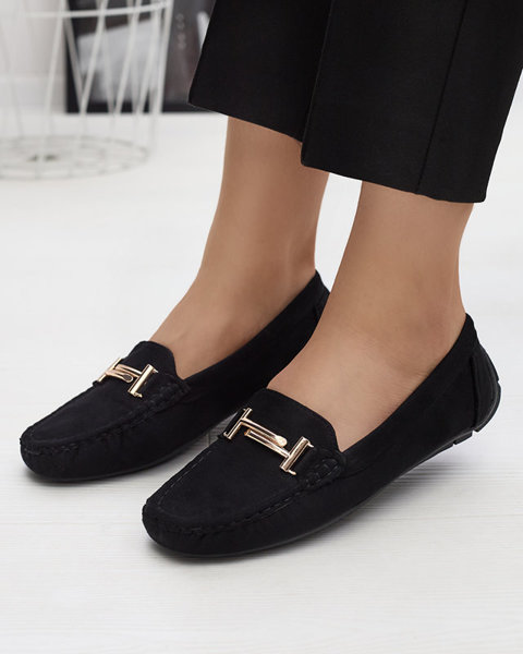 Mocassins en daim noir Vitlova Eco pour femmes - Chaussures