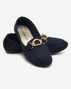 Mocassins en éco-daim bleu marine Brussi - Footwear