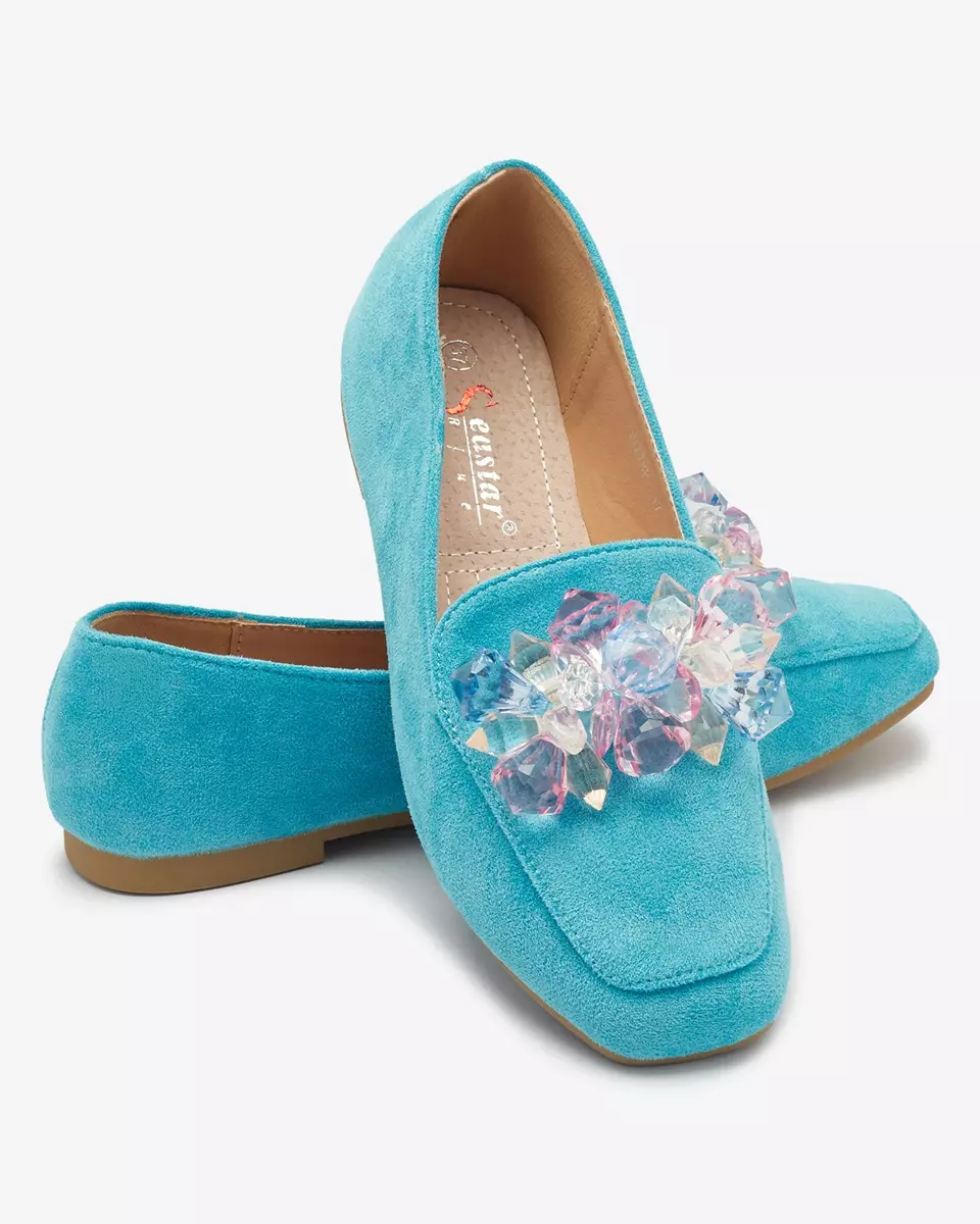 Mocassins en éco-suède bleu pour femmes Gepossa- Footwear