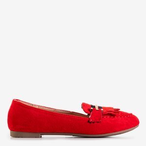 Mocassins femme Moris frangés rouges - Footwear