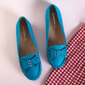 Mocassins femme bleus avec nœud Linari - Footwear