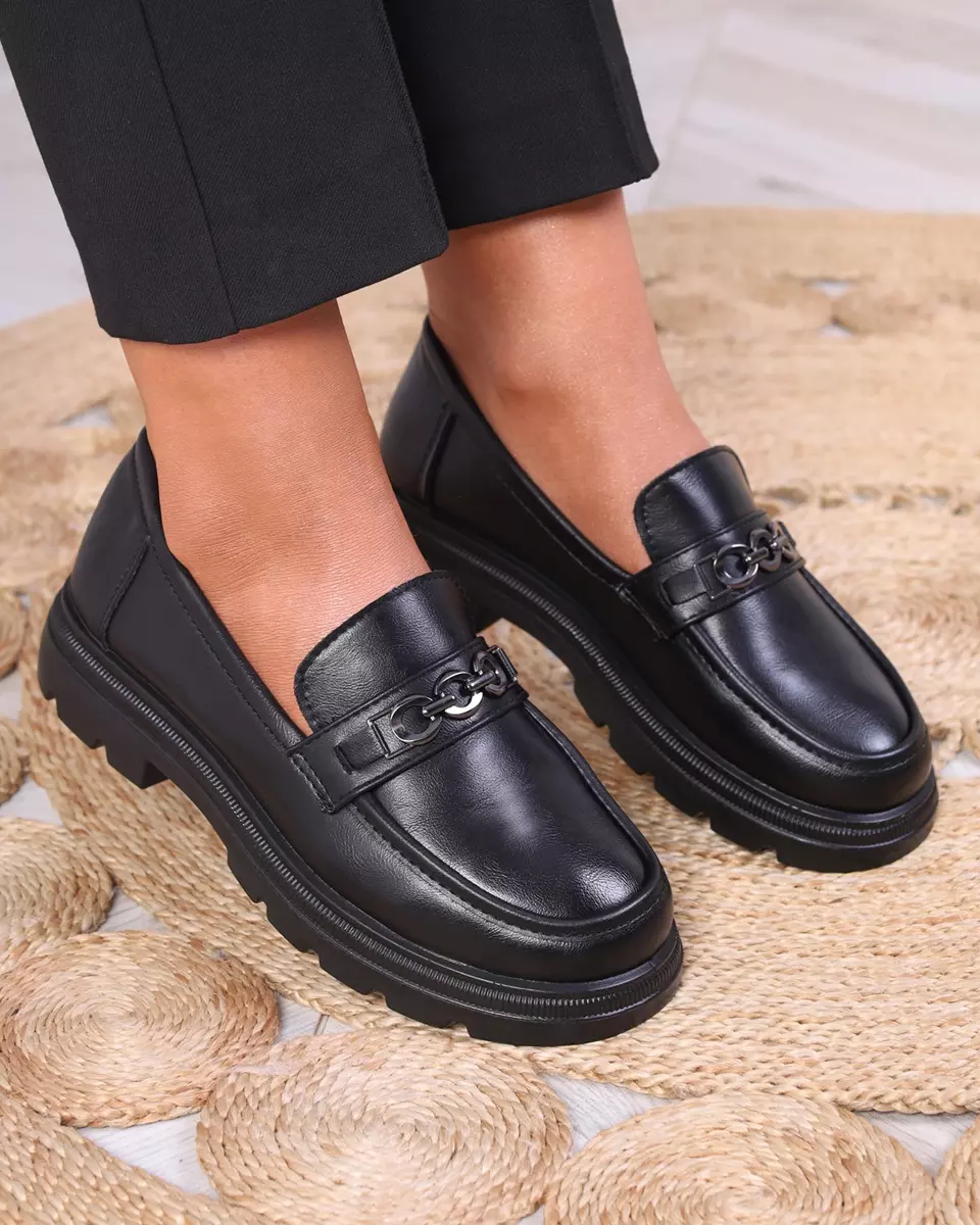 Mocassins femme en noir Wenoci - Chaussures