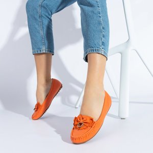 Mocassins femme orange avec nœud Emari - Footwear