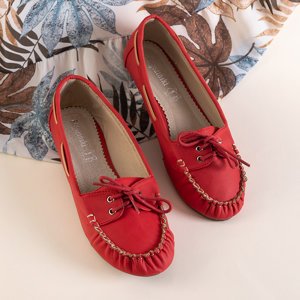 Mocassins femme rouges à reliure Norami - chaussures