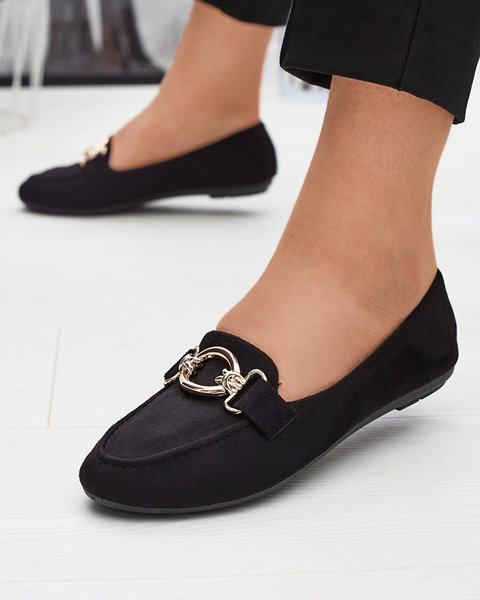 Mocassins noirs en éco-daim Brussi - Footwear