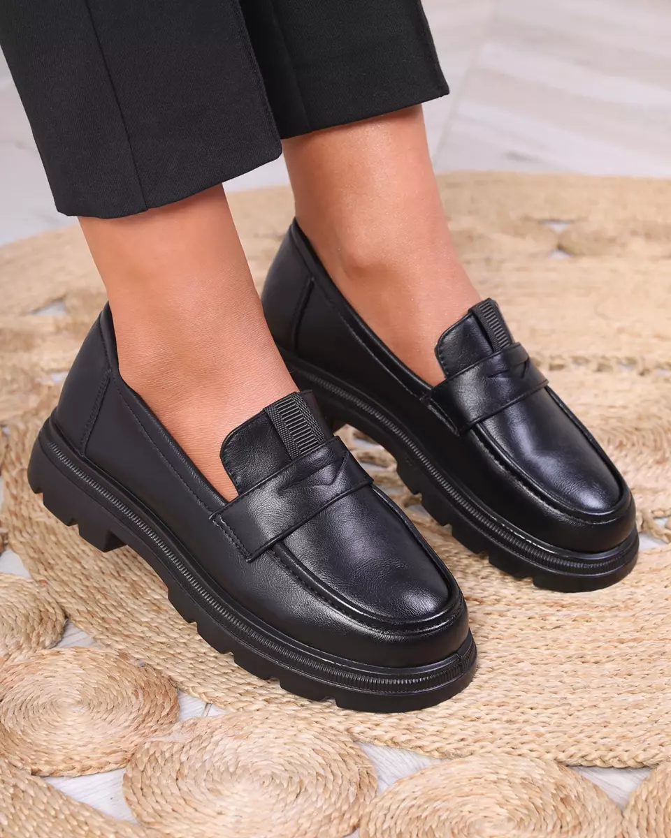 Mocassins noirs pour femme Wazobi - Footwear