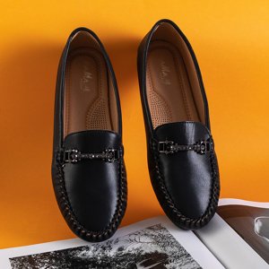 Mocassins noirs pour femmes avec décoration Esiro - Footwear