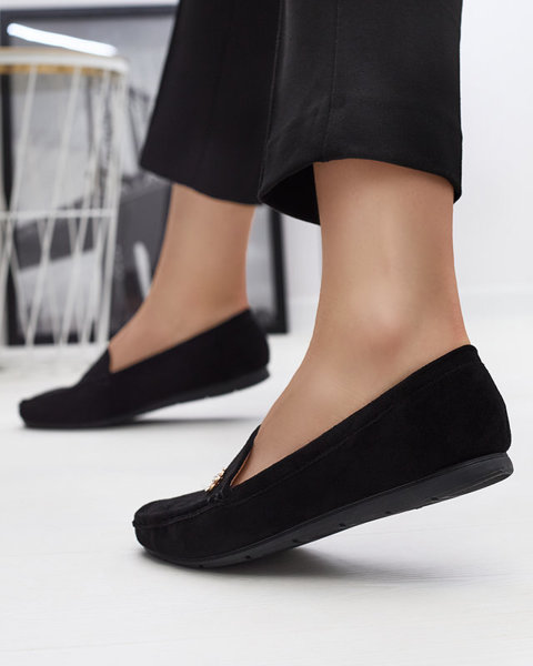 Mocassins noirs pour femmes avec strass Endirmo - Chaussures