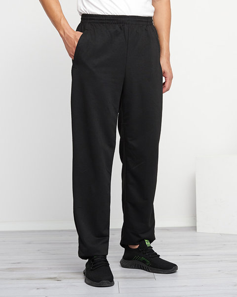 Noir Pantalon de survêtement droit avec poches pour homme - Vêtements