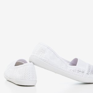 OUTLET Ballerines blanches pour femmes ornées de dentelle Francis - Chaussures