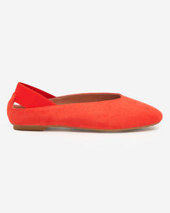 OUTLET Ballerines femme orange à bout carré Lojara - Footwear