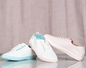 OUTLET Baskets blanches avec empiècements Mika bleus - Footwear