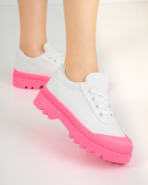 OUTLET Baskets blanches pour femme avec semelle Comp rose fluo - Footwear