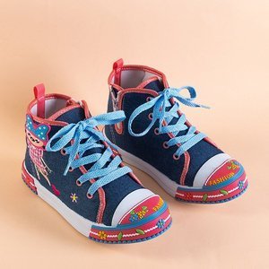 OUTLET Baskets bleu marine pour enfants à décorations Nizana - Footwear