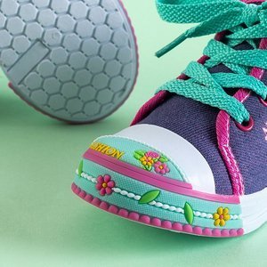 OUTLET Baskets enfant violettes avec décorations Nizata - Chaussures