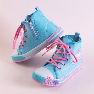 OUTLET Baskets enfants bleues avec décorations Winkes - Chaussures