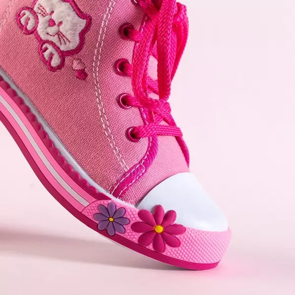 OUTLET Baskets enfants roses avec décorations Winkes - Chaussures