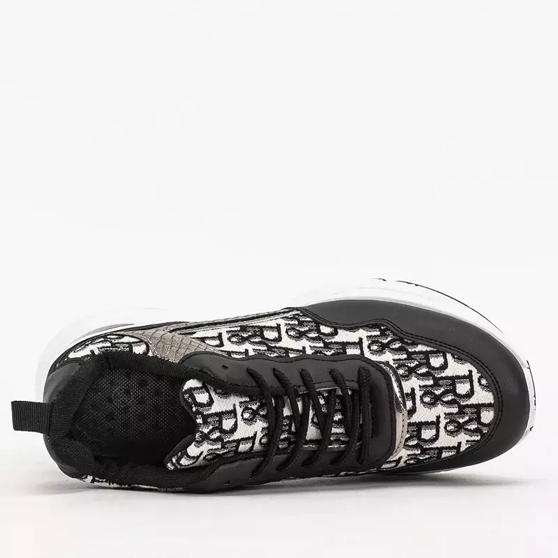 OUTLET Baskets noires pour femme avec imprimé et talon compensé caché Suwill - Footwear