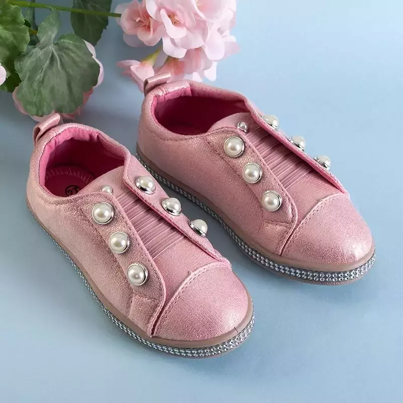 OUTLET Baskets slip on rose avec perles Merena - Chaussures