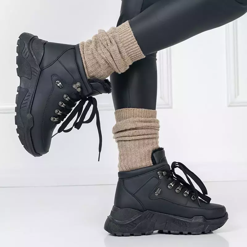 OUTLET Bottes de neige en éco-cuir noir de Rueq- Footwear