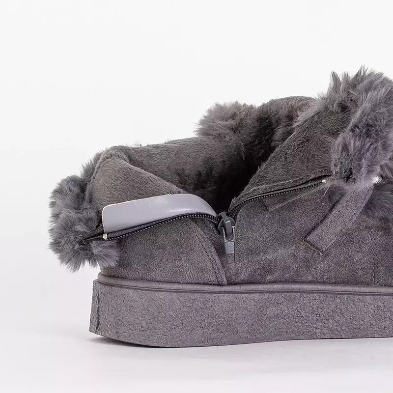 OUTLET Bottes de neige femme grises avec fourrure Moclo- Footwear