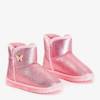 OUTLET Bottes de neige pour enfants roses avec papillon Umabela - Footwear