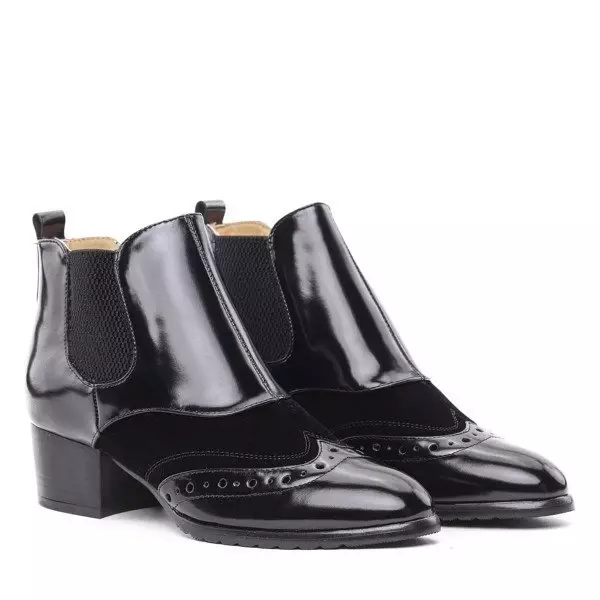 OUTLET Bottes rétro laquées noires Farinola - Footwear