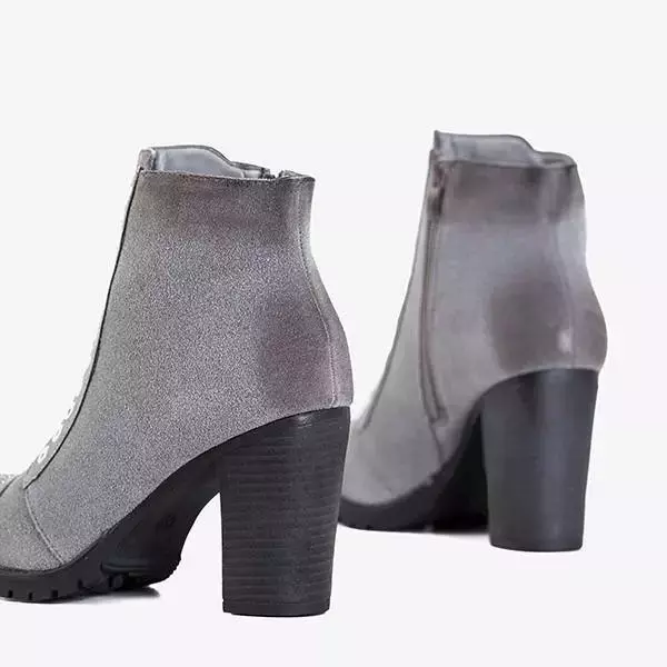 OUTLET Bottines femme grises avec décorations Valor - Footwear
