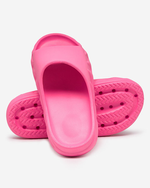 OUTLET Chaussons en caoutchouc pour femmes classiques rose fluo Derika - Footwear