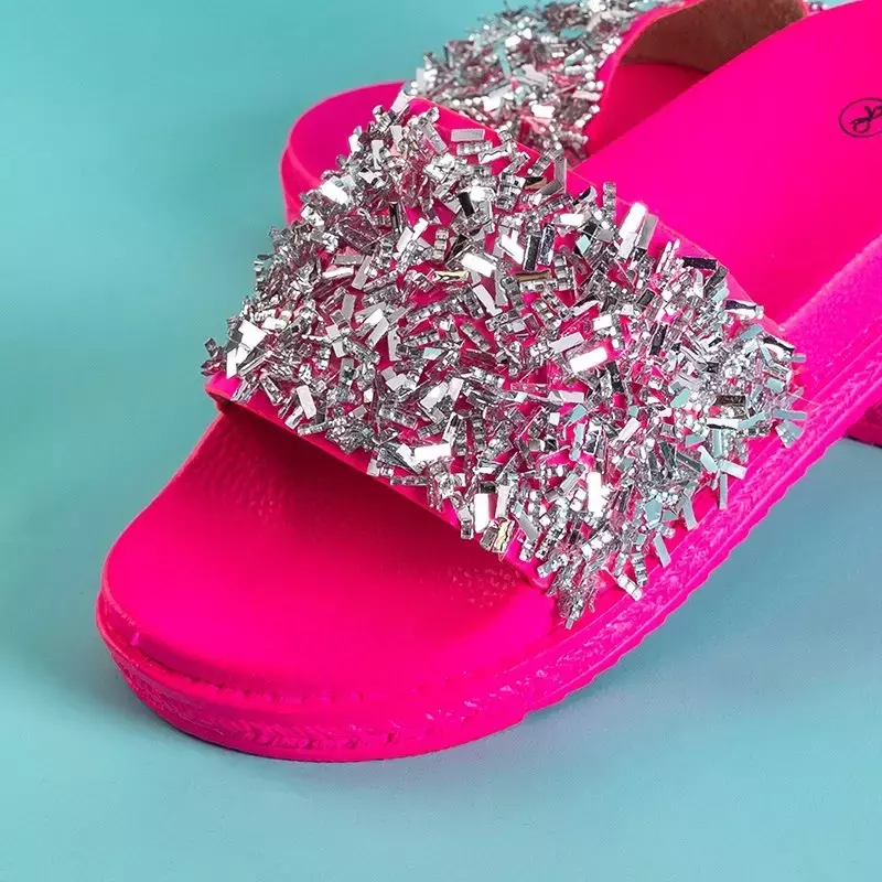 OUTLET Chaussons femme rose fluo avec oxyde de zirconium Onesti - Chaussures